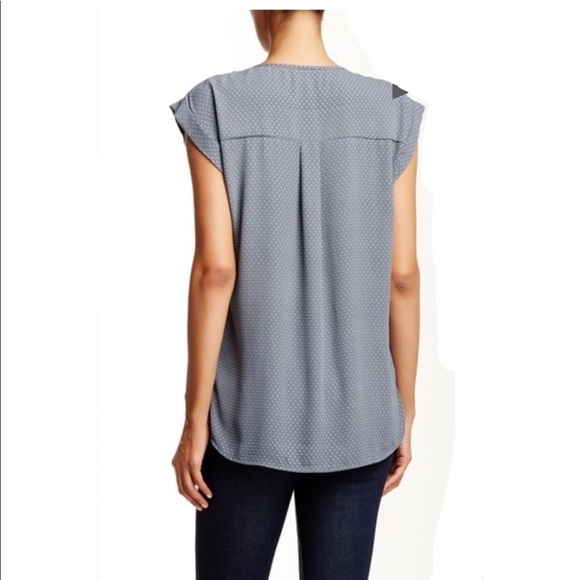 Pleione Lace-Up Pleat Grey Honey Blouse EUC Work - Picture 3 of 8